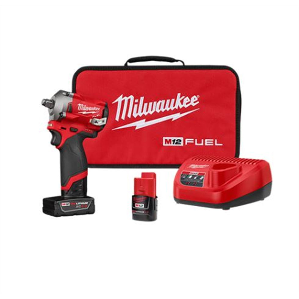 Milwaukee® M12™ FUEL™ Stubby 1/2 in. Impact Wrench w/ (2) Batteries Kit